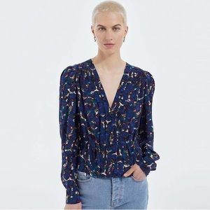 The Kooples Peasant V-neck blouse size FR 1